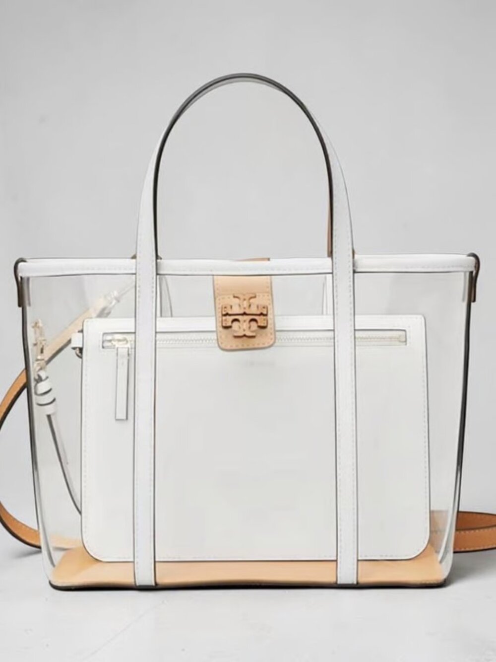 Tory Burch Blake Clear Small Tote 156485 $370 Clear / Optic White